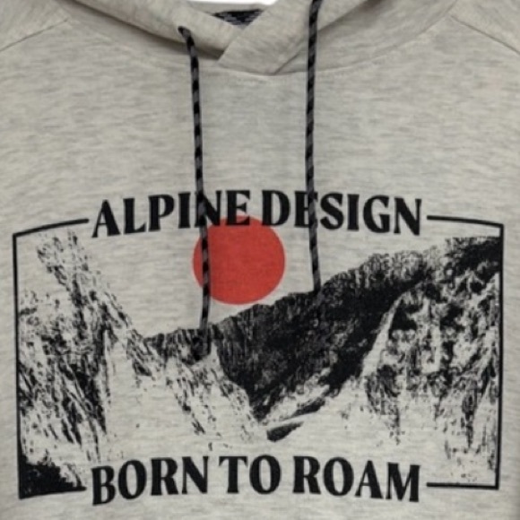Born To Roam Hoodie Sweatshirt Alpine Design Nature Camping Hiking Size Large - Picture 3 of 14